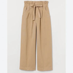 H&M Twill Paper Bag Pants in Beige Size  14